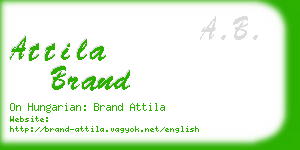 attila brand business card